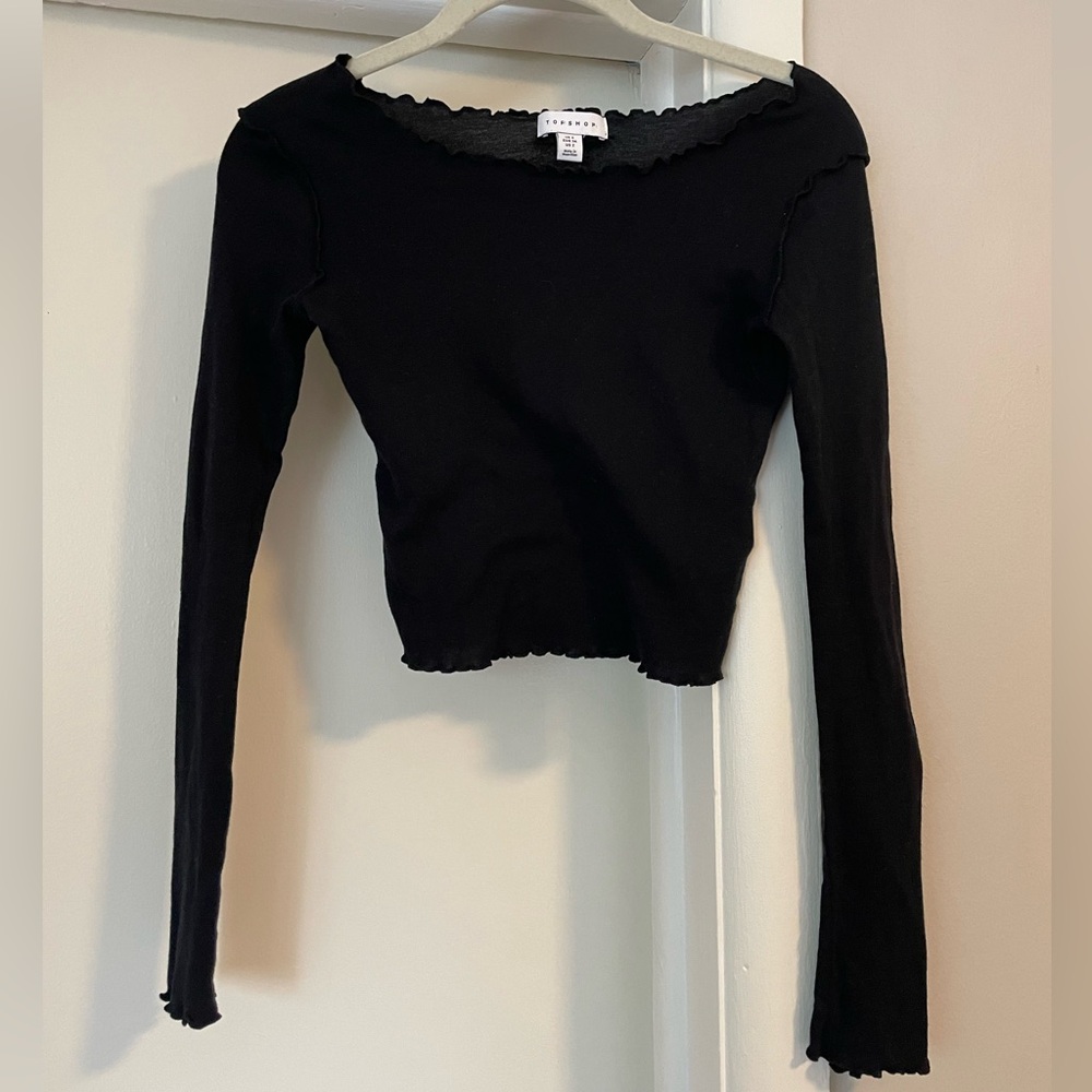 Topshop long sleeve crop top